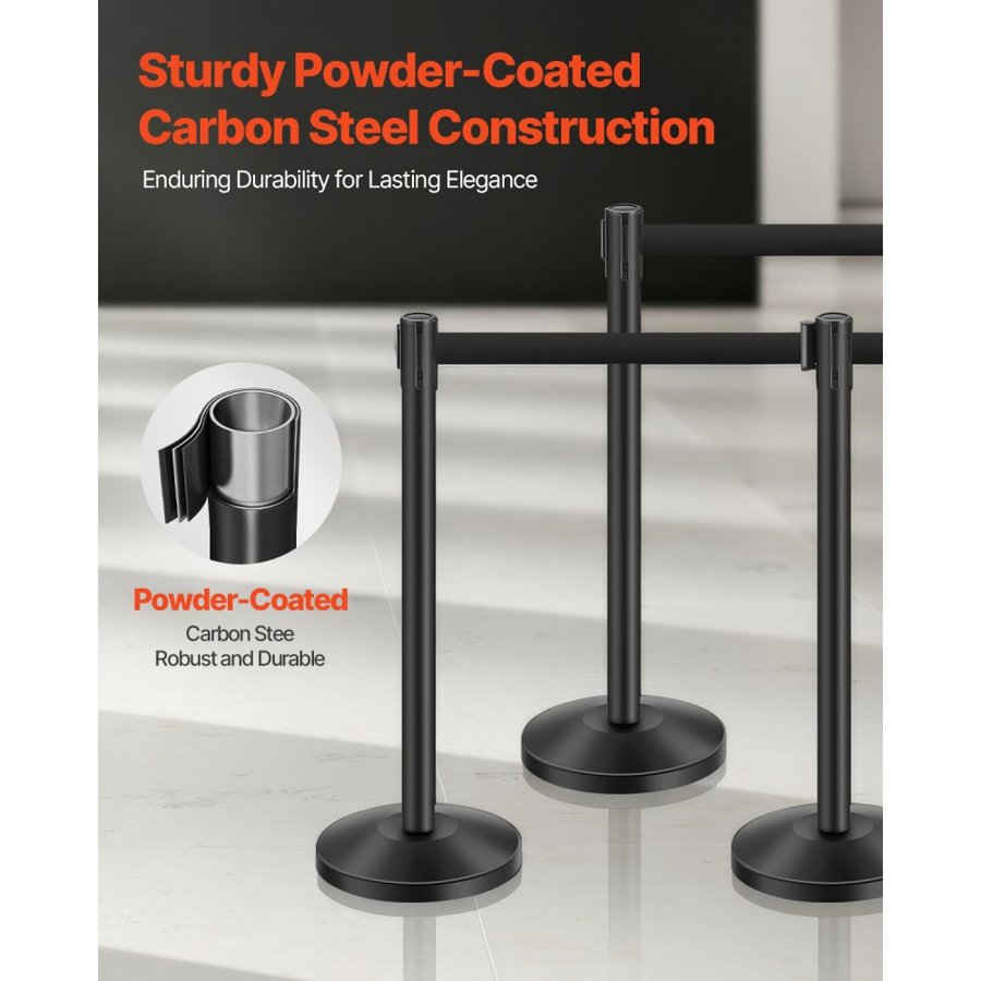 VEVOR Stanchion With Retractable Belt – 6 Pcs, 6.56 ft Belts