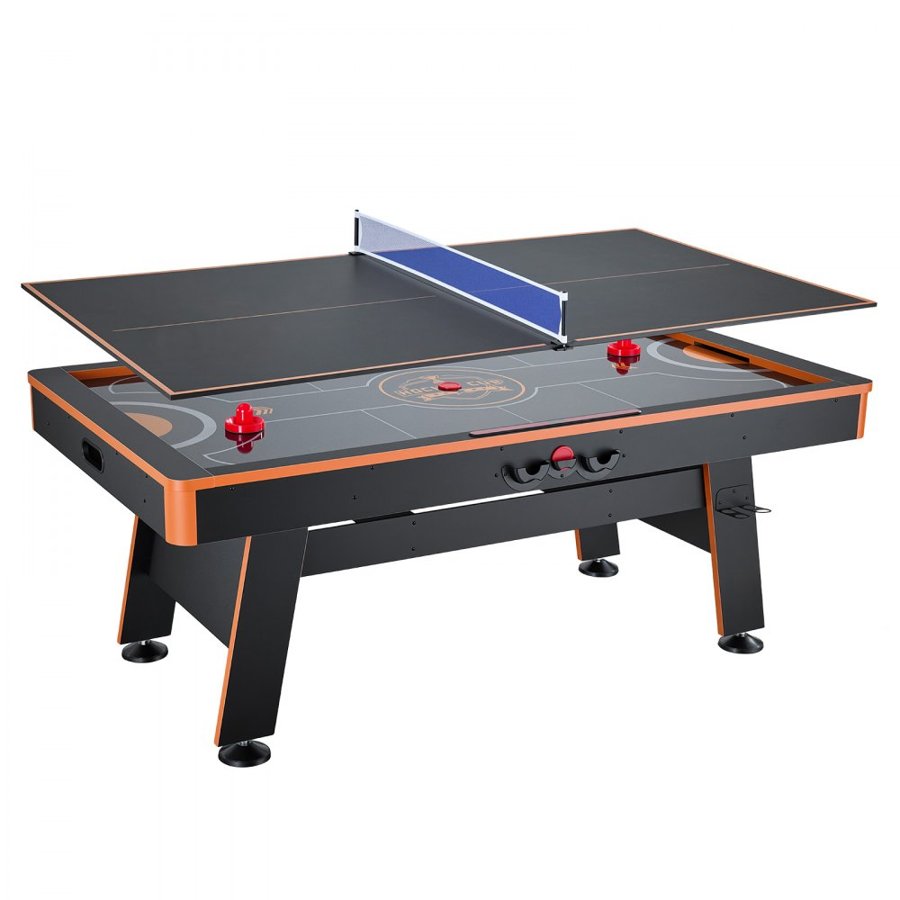VEVOR 3-in-1 Combo Game Table Set 2m Air Hockey Ping-Pong Dining Table, Space-Saving for Family Game Room Entertainment, Multi Combination Arcade Hockey Table, Complete Accessory Set Included