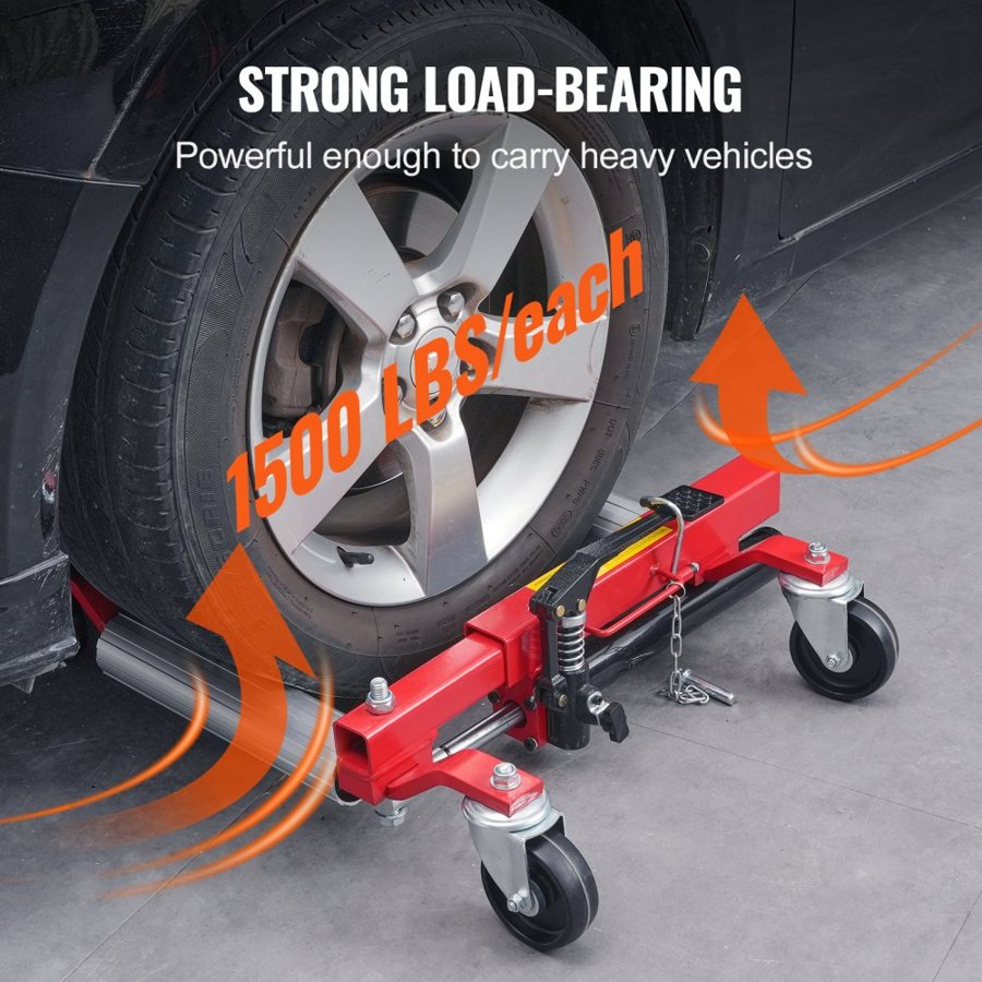 VEVOR Wheel Dolly, Max Capacity 1500 Lbs Car Dolly, Car Jack Dolly Lifter with 360° Rotatable Wheels, Heavy Duty Vehicle Positioning Hydraulic Tire Jack, for Vehicle Car Auto Repair Moving, Set of 4
