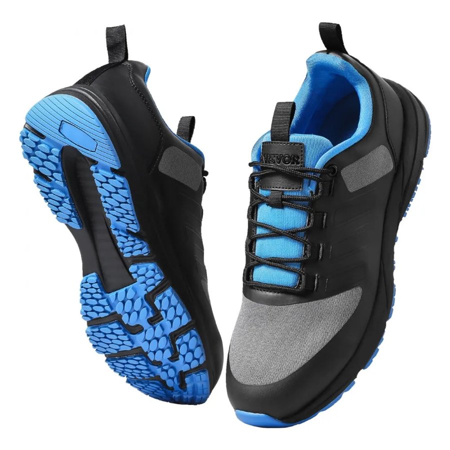 VEVOR Cross Training Shoes, M Width Sneakers UK Size 11, Wide Toe Box Shoes with Arch Support & Adjustable Lace-up, Training Shoes for Running, Gymnastics, Dog Walking, and Weightlifting (Black)