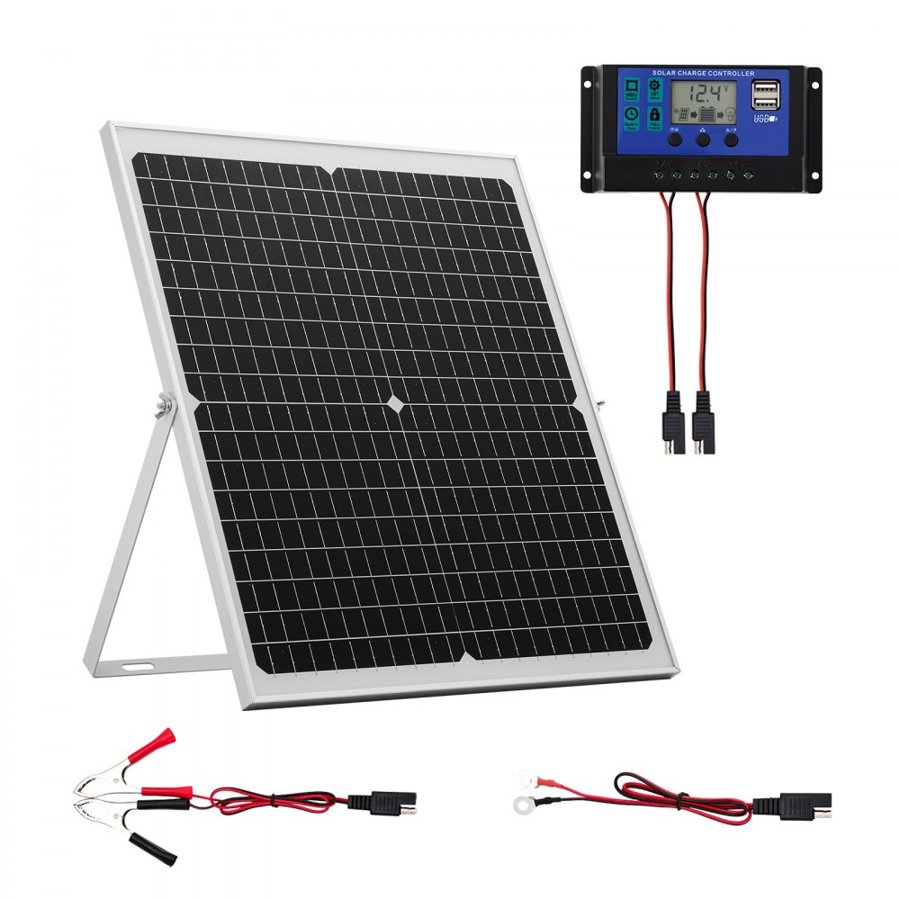 VEVOR Solar Power 12V Charger – 30W, MPPT Controller, IP67
