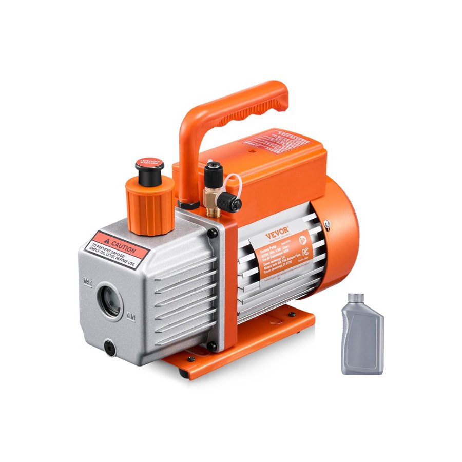VEVOR Single Stage Rotary Vane Vacuum Pump – 4 CFM, HVAC
