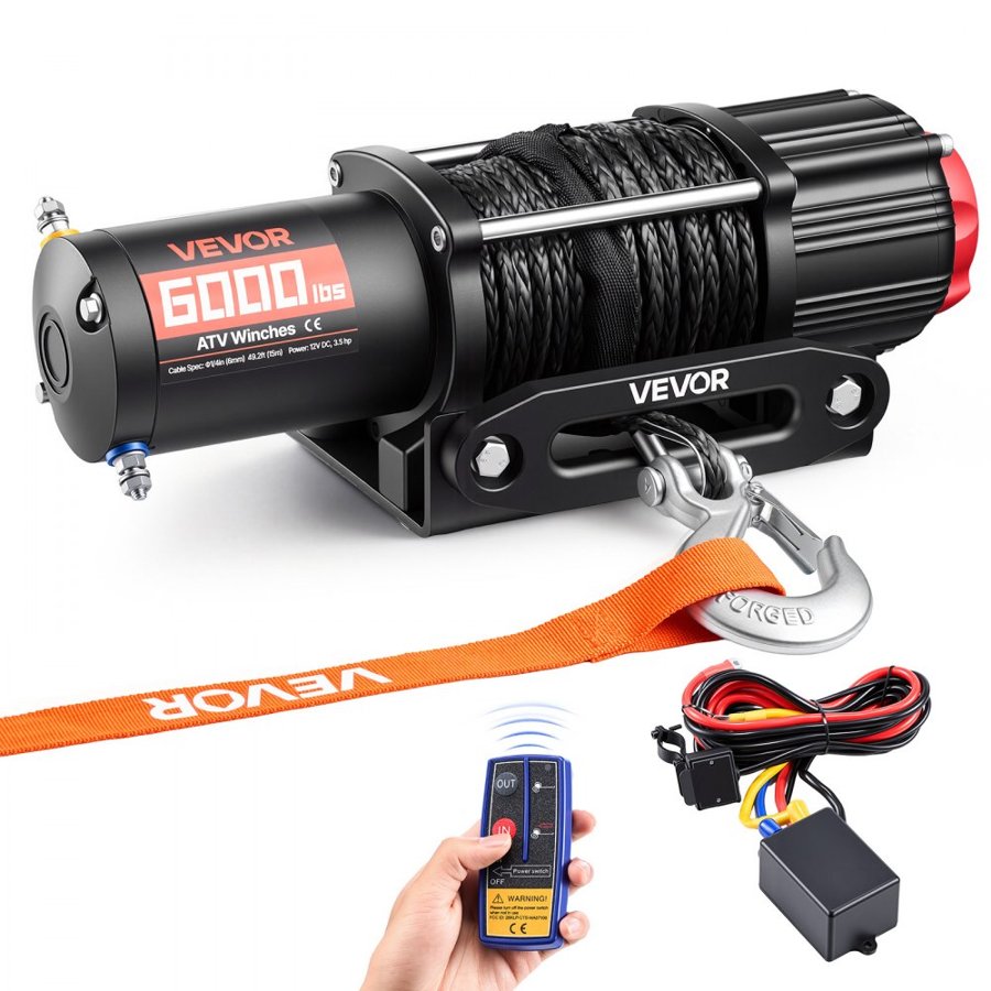 VEVOR 12 Volt Winch with Wireless Remote – 6000 LBS, 3.5 HP