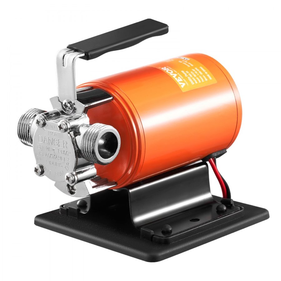 VEVOR Water Transfer Pump, 12V DC 23 L/min(360 GPH) 75W(1/10HP), Portable Electric Utility Pump with 183cm / 6 ft Suction Hose Kit, Impeller, Suction Strainer, for Garden, Rain Barrel, Pool, Pond, Hot Tub, Aquarium Draining