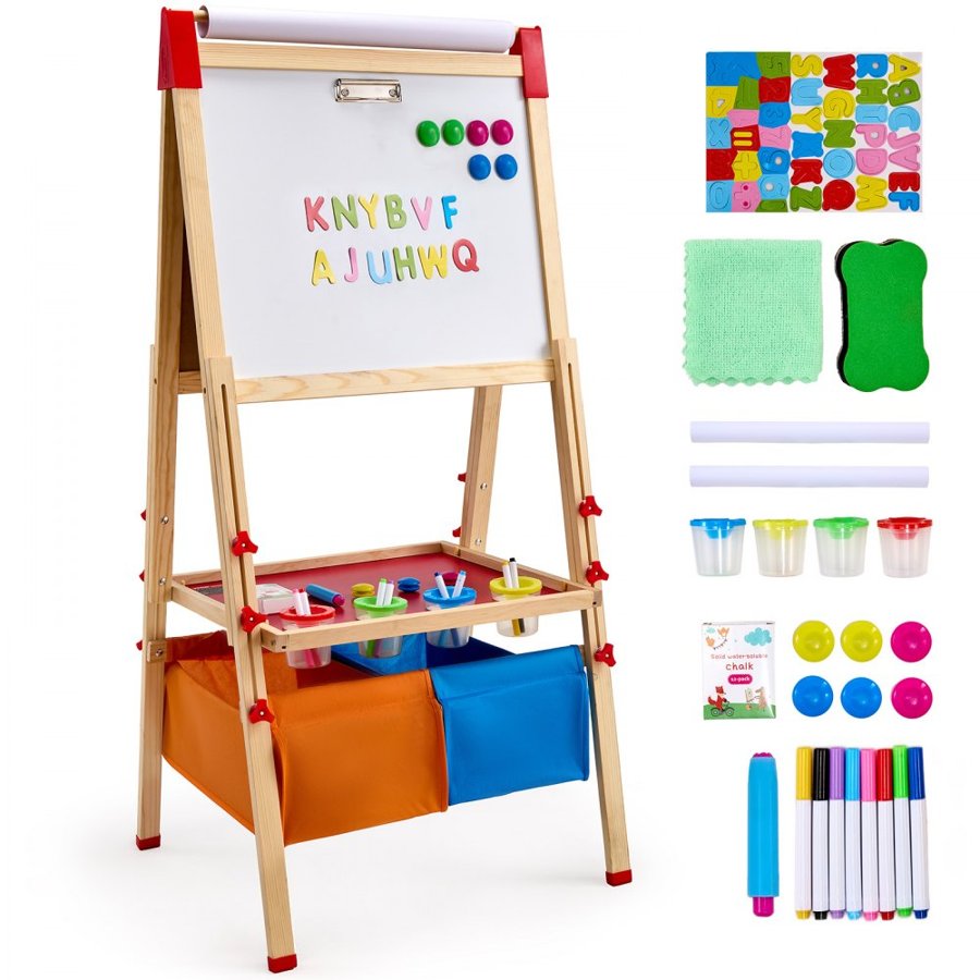 VEVOR Childrens Easel Board - 3-In-1, Art Stand, 44"-54"