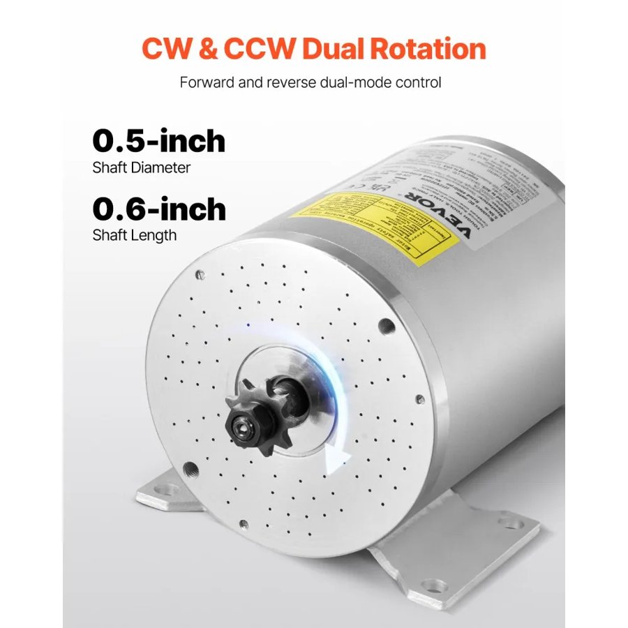 VEVOR 3000W Electric Brushless DC Motor Kit - 72V 4900rpm Motor with Upgraded Speed Controller and Throttle Grip Kit for Go Karts E-Bike Motorcycle Scooter DIY