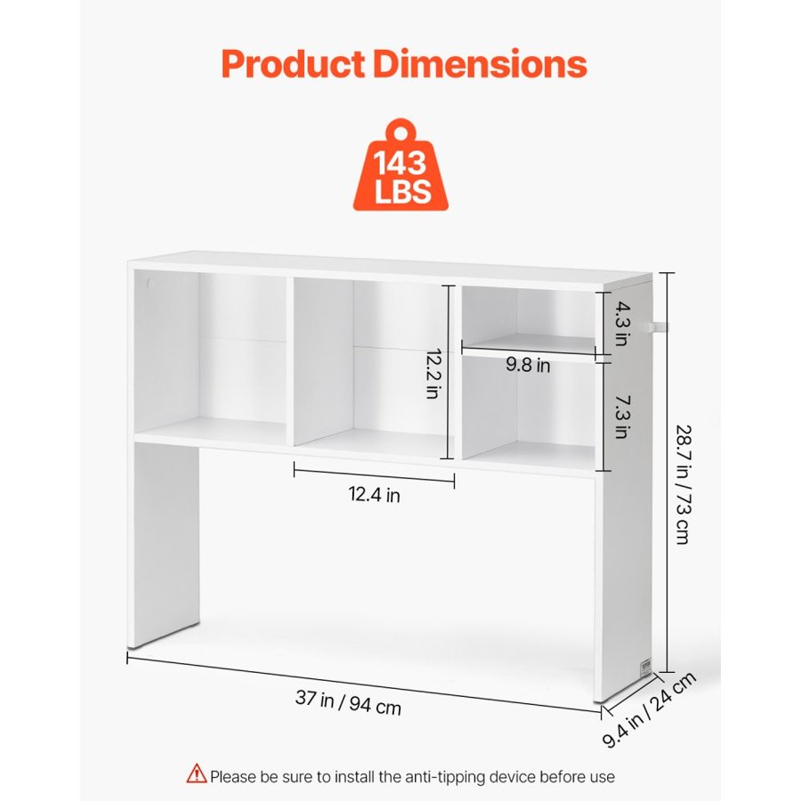 VEVOR Bookshelf Desktop Organizer – 37"×9.4"×28.7" Shelf