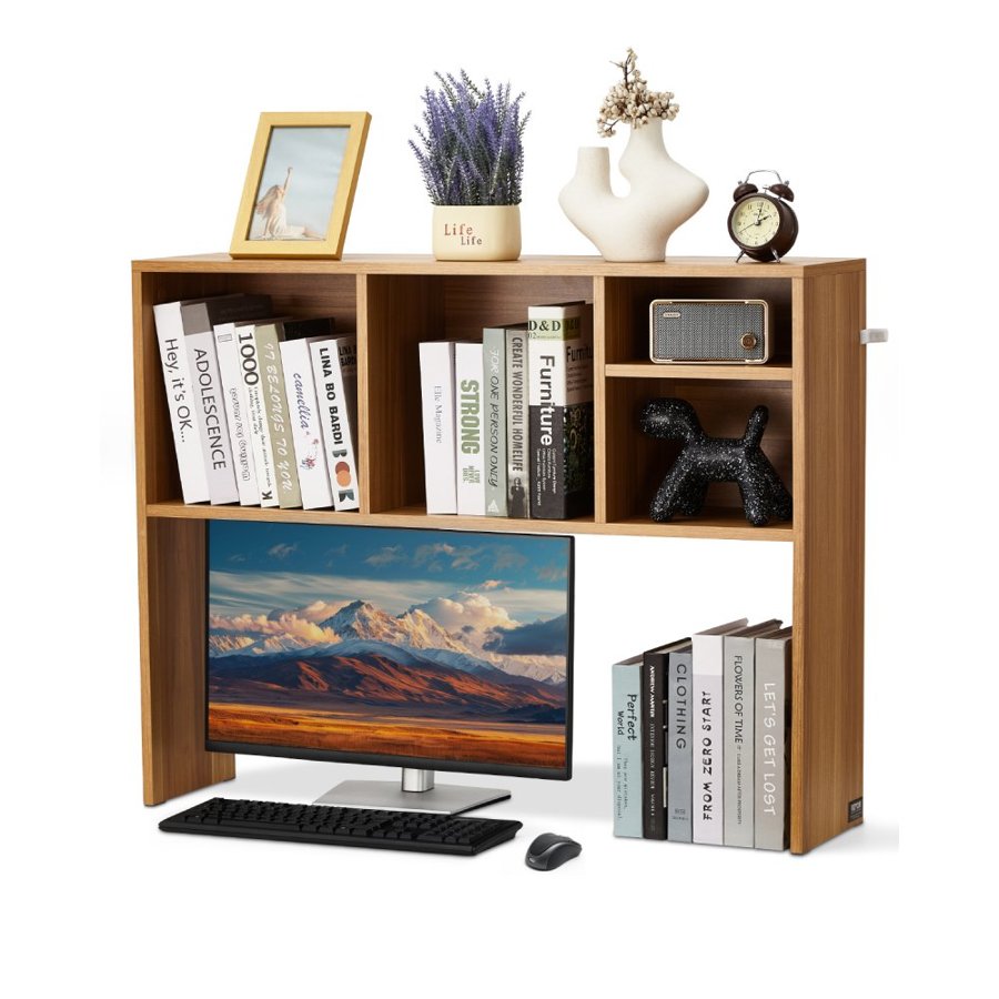 VEVOR Desktop Bookshelf Organizer – 37", 1-Tier Wood Shelf