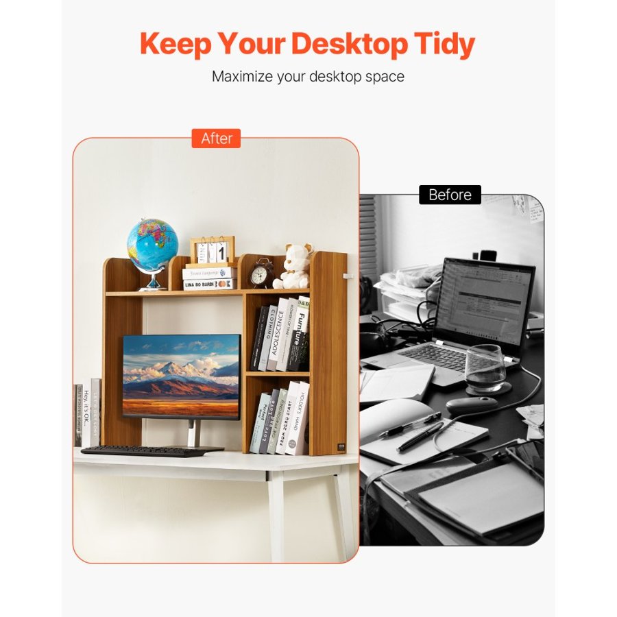 VEVOR Desktop Hutch Organizer – 2-Tier, 37.2" x 9.5" x 28.9"