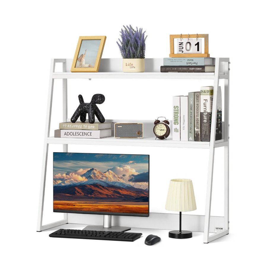 VEVOR Bookshelf for Desktop – 37.4x 12.6 x 35.4 Inch, 2-Tier
