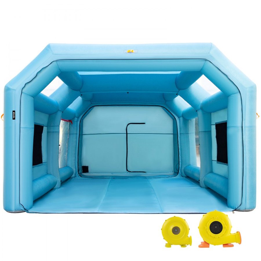 VEVOR Inflatable Spray Booth Car Paint Tent 8.5 x 4.6 x 3 m Filter System 2 Blowers