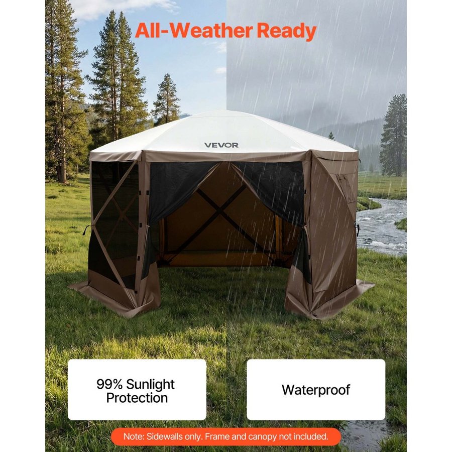 VEVOR Canopy Tent Sidewalls – 5.67x4.85 ft, 3 Pack, 210D