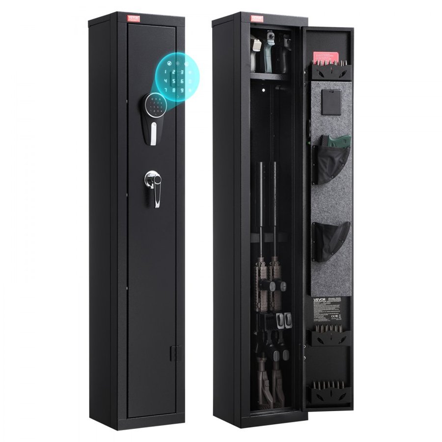 VEVOR Fireproof Gun Safe – 1.1 mm Steel, 3-Bolt, LED Cabinet