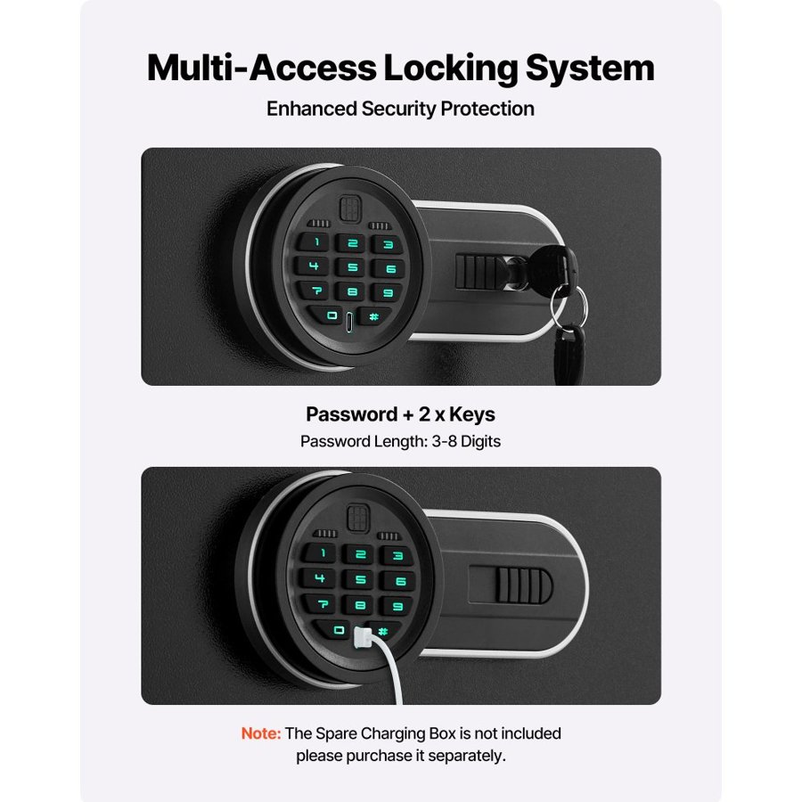 VEVOR 10-12 Gun Safe – 12 Rifles, 4 Handguns, Digital Lock