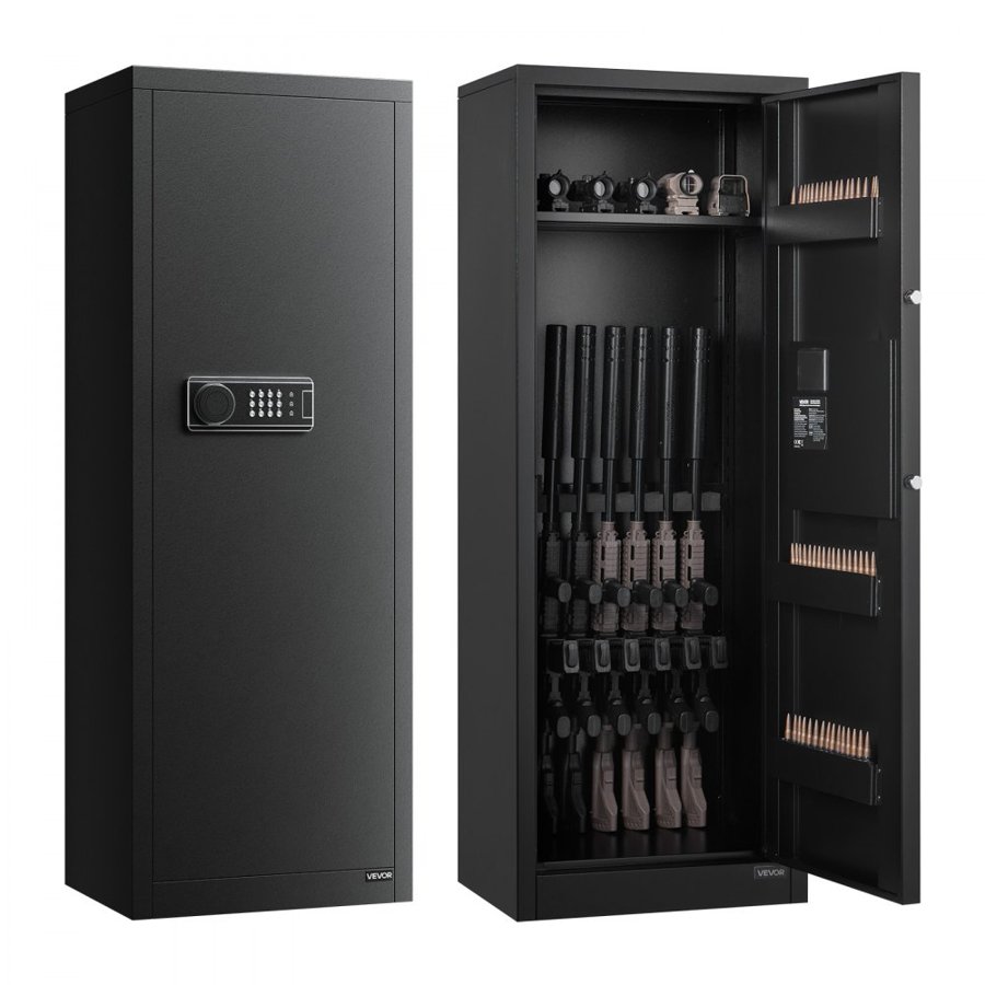 VEVOR 8 Gun Safe – 6-8 Guns, 150° Door, 3 Ammo Slots