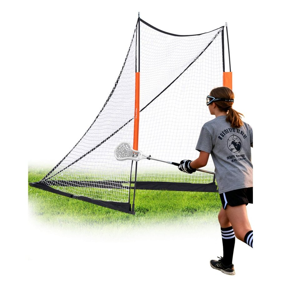 VEVOR Lacrosse Goal, 6' x 6' Lacrosse Net, Portable Lacrosse Goal with Carry Bag, Fiberglass Rod Backyard Lacrosse Training Equipment, Easy Setup Collegiate Goal, Perfect for Youth Adult Training