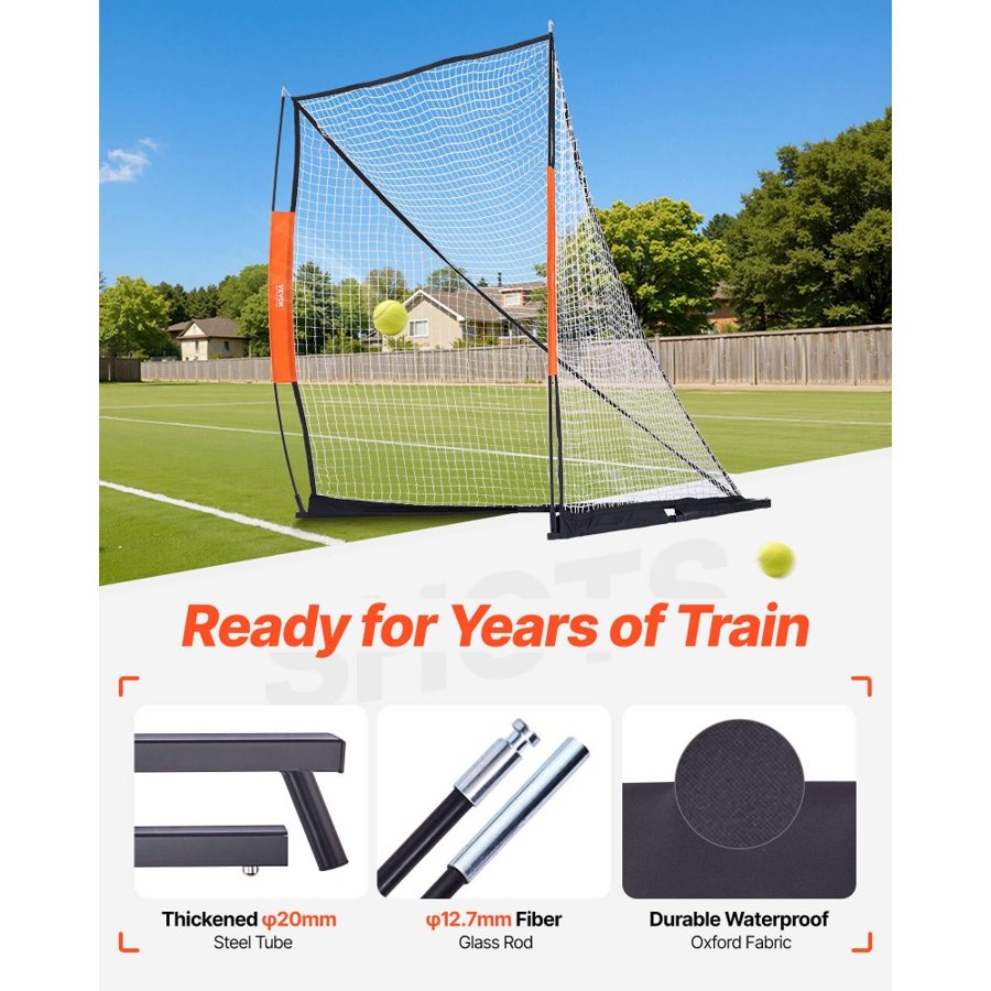 VEVOR Lacrosse Goal, 6' x 6' Lacrosse Net, Portable Lacrosse Goal with Carry Bag, Fiberglass Rod Backyard Lacrosse Training Equipment, Easy Setup Collegiate Goal, Perfect for Youth Adult Training