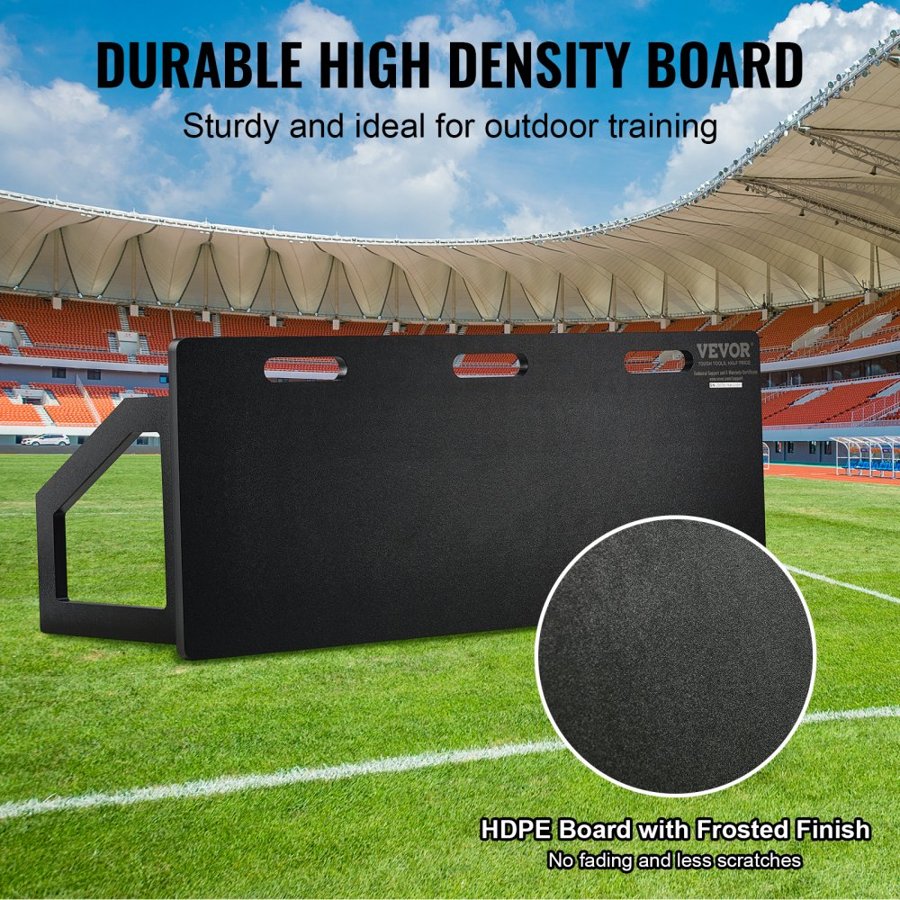 VEVOR Soccer Rebounder Board, 114.3 x 45.7 cm Portable Soccer Wall with 2 Angles Rebound, Foldable HDPE Kickback Rebound Board, Soccer Training Equipment for Kids and Adults, Passing & Shooting Practice