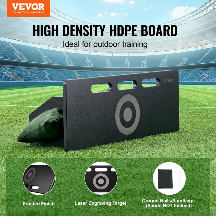 VEVOR Soccer Rebounder Board, 32"X12" Portable Soccer Wall with 2 Angles Rebound, Foldable HDPE Kickback Rebound Board, Soccer Training Equipment for Kids and Adults, Passing & Shooting Practice