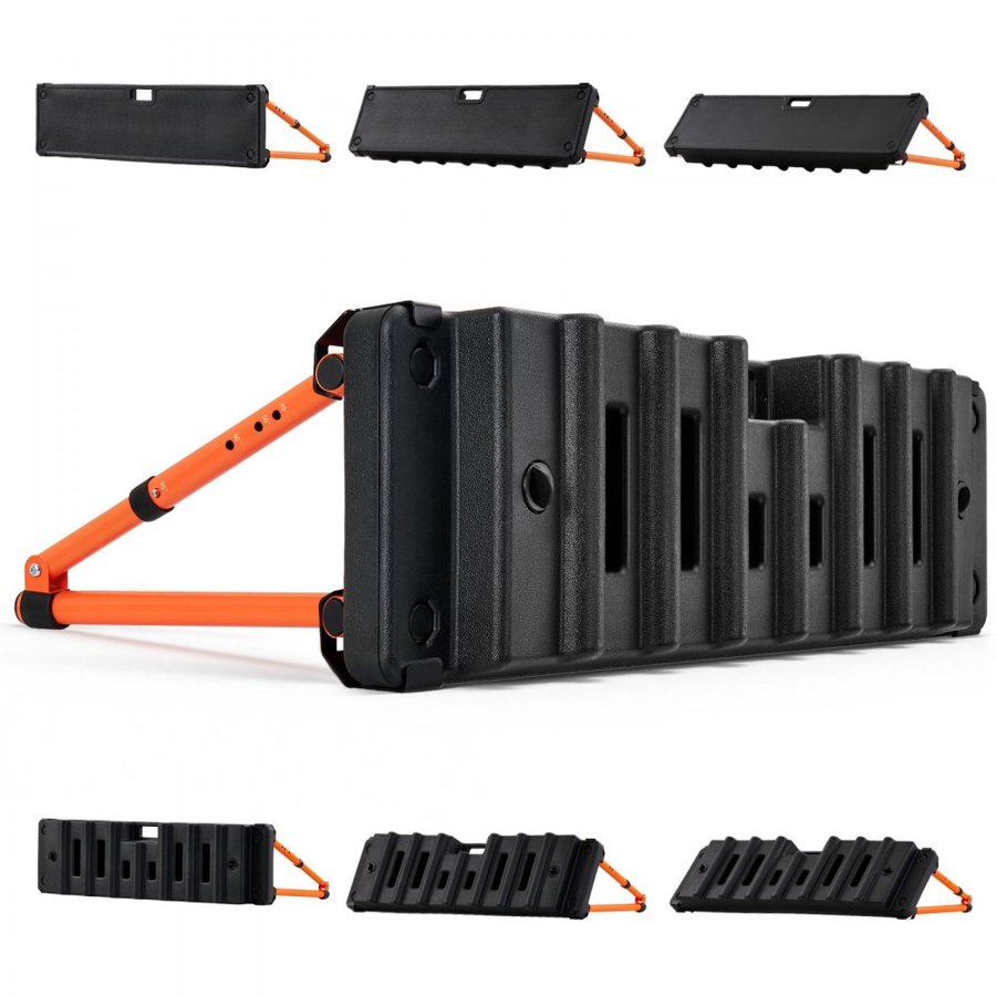 VEVOR Soccer Rebounder Board, 95 x 25 cm Dual-Sided Soccer Rebound Wall, 4 Adjustable Angles, Portable Water-Fillable PE Kickback Trainer, Ground Stakes for Kids Adults, Passing & Shooting Practice