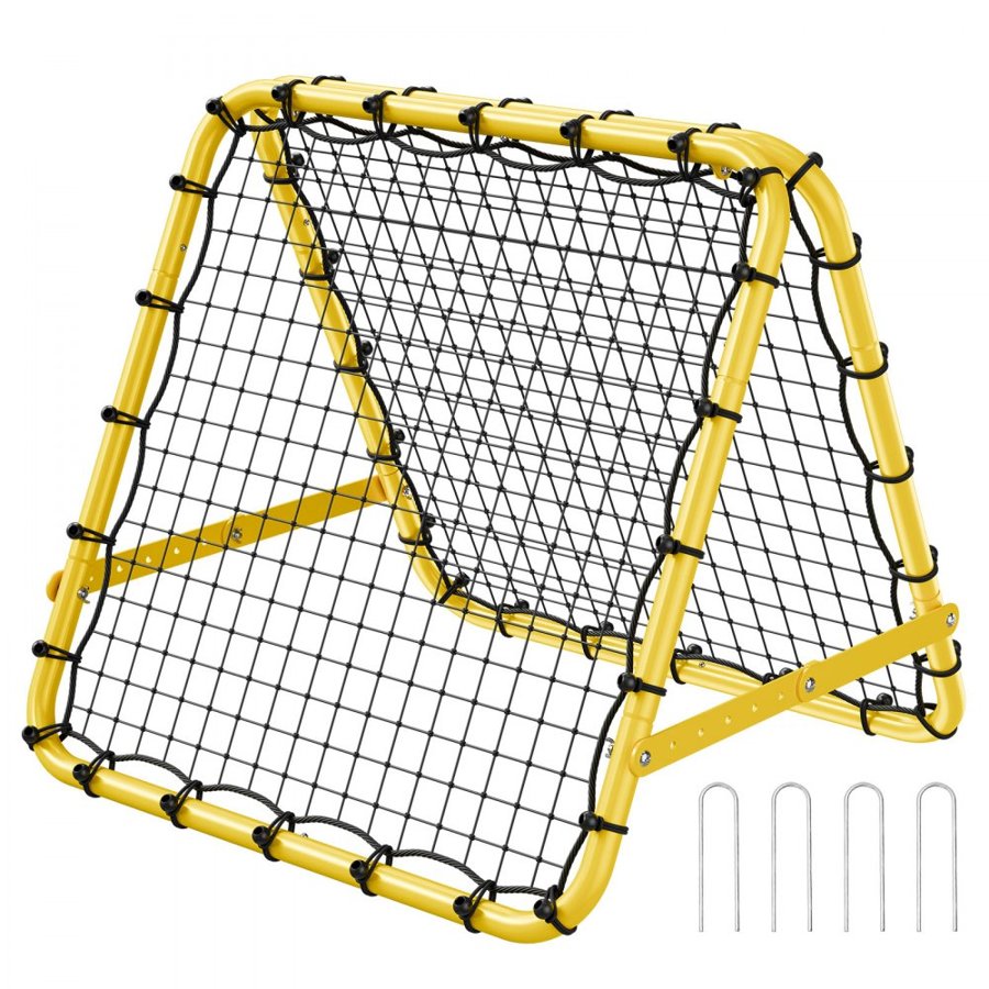 VEVOR Soccer Rebounder Rebound Net, 40"x35"x37" Portable Football Training Gifts, Fully Adjustable Angles Goal Net, Aids & Equipment for Kids Teens & All Ages, Easy Set Up & Perfect Storage