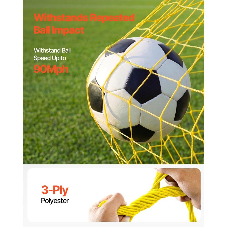 VEVOR Soccer Rebounder Net, 2-in-1 Soccer Goal Rebounder, Thickened Fiberglass Poles Iron Pipe for Team Solo Control, Passing Practice, Easy Setup Ball Training Equipment for Teens & Adults, 72" x 43"