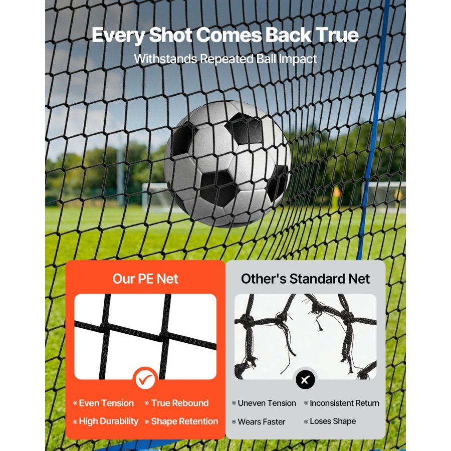 VEVOR Soccer Rebounder Net – Iron Frame, 1080x1090 mm