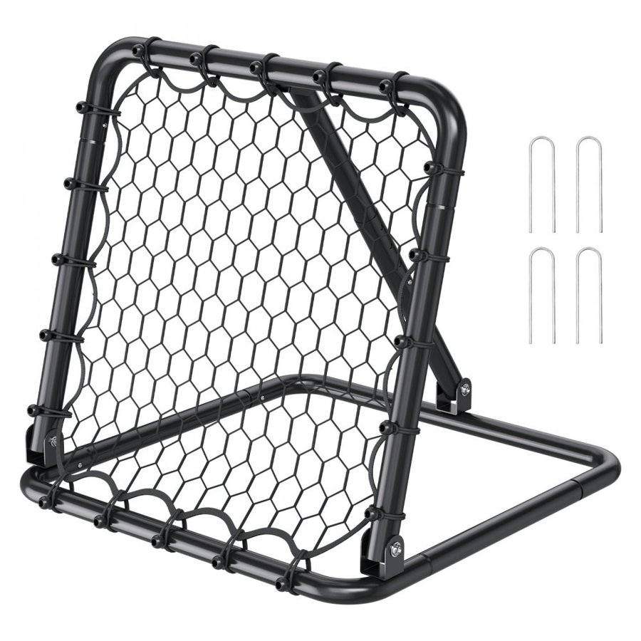 VEVOR Soccer Rebounder Rebound Net, Kick-Back 34"x34", Portable Football Training Gifts, Fully Adjustable Angles Goal Net, Aids & Equipment for Kids Teens & All Ages, Easy Set Up & Perfect Storage