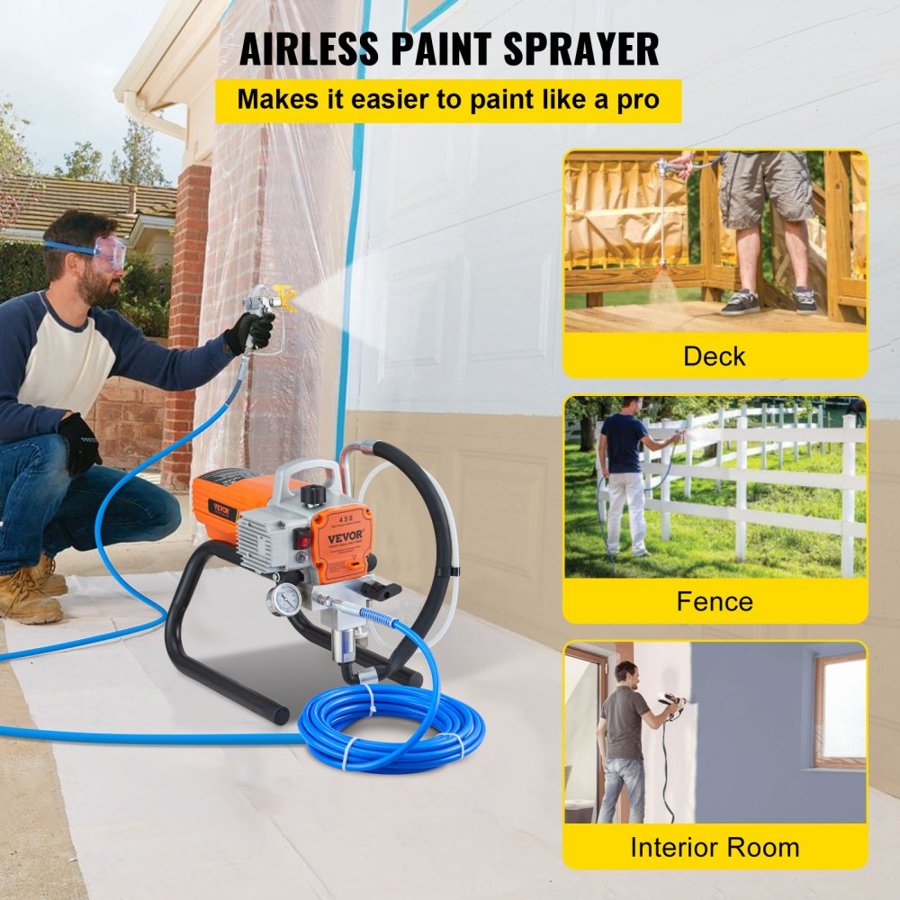 VEVOR Airless Spray Painter – 1500W, 3000 PSI, 9m Hose