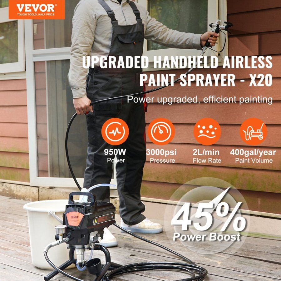VEVOR Electric Stationary Airless Paint Sprayer – 3000 PSI