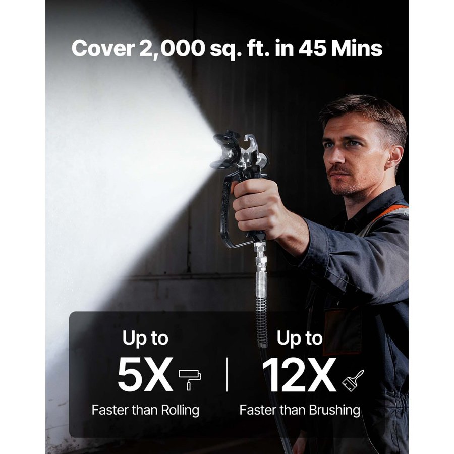 VEVOR Stand Airless Paint Sprayer – 650W, 3000PSI, 5× Faster