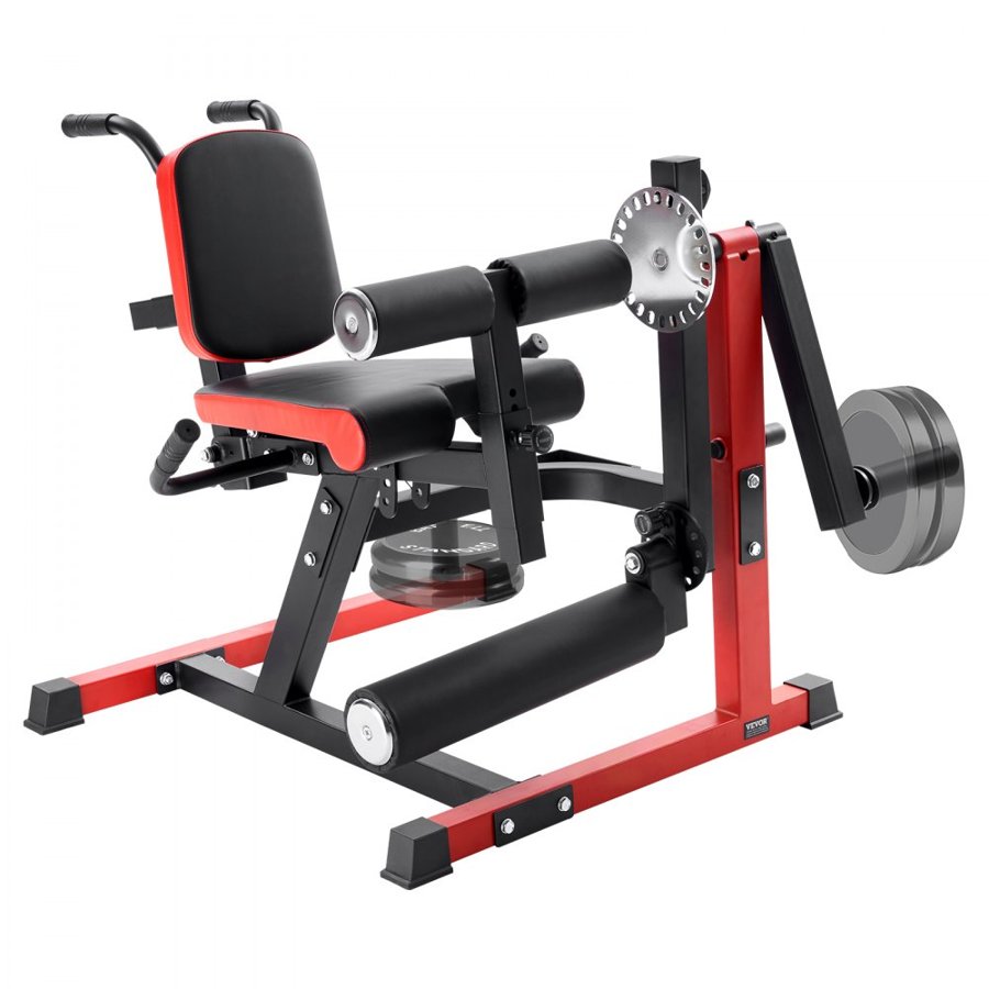 VEVOR Leg Extension and Curl Machine, Seated Leg Rotary Extension for Thigh, Adjustable Lower Body Specialty Exercises Equipment, 550 LBS Heavy Duty Workout Bench for Home Gym, for Heights 1.65–1.9 m
