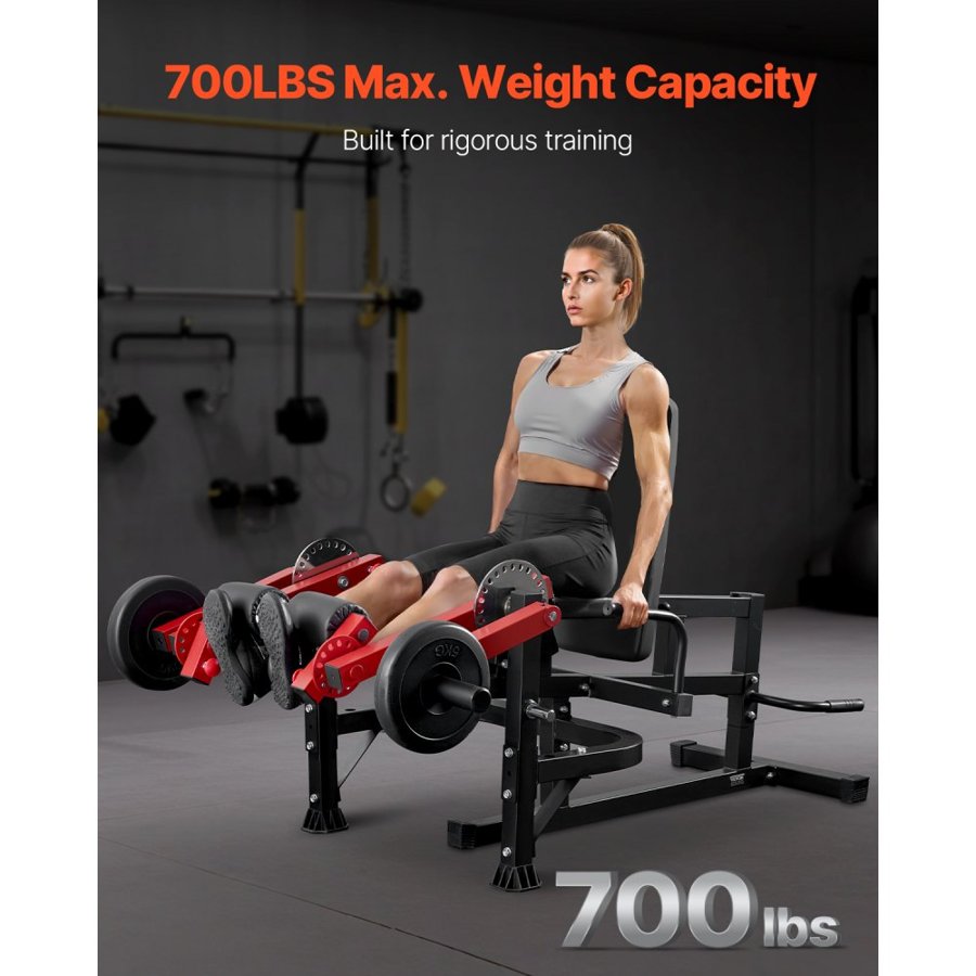 VEVOR Leg Extension and Curl Machine, Seated Leg Rotary Extension for Thigh, Adjustable Lower Body Specialty Exercises Equipment, Heavy Duty Workout Bench for Home Gym, 700 LBS Capacity