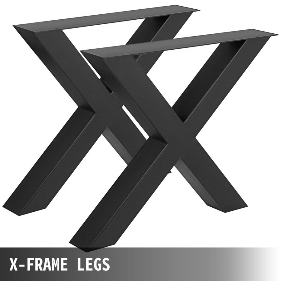 VEVOR Metal Table Legs 28.4 x 29.9 Inch Black Table Legs Premium steel table legs with X-frame style Steel Bench Legs Country Style Table Legs Furniture Leg Perfect for Coffee Store Home Office Bar