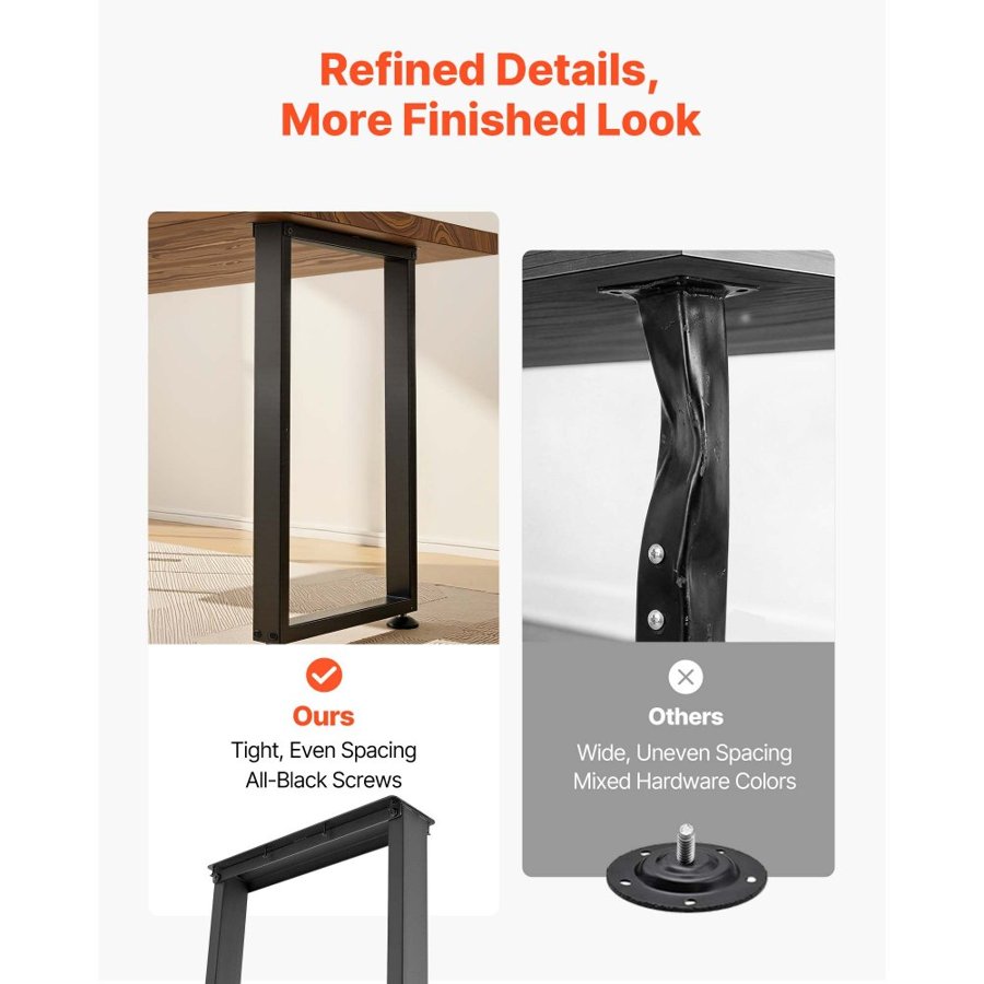 VEVOR Adjustable Metal Desk Legs – 2204 lbs, 29.1"H Set of 2