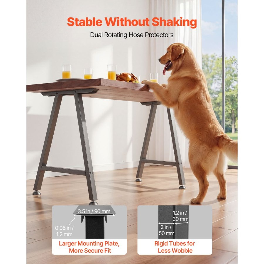 VEVOR Table Legs, 29.1" H x 21.7" W Trapezoid Steel Furniture Legs, Modular Design, Easy Assembly, 2204 lbs Max Load Heavy Duty, Ideal for Home Office Desk, Coffee Dinner Bar Tables,Set of 2, Black
