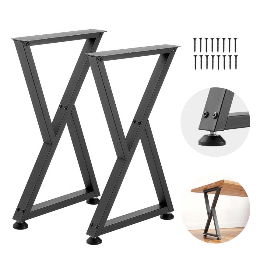 VEVOR Modular Table Legs – Z-Shape Steel, 740x472 mm, 2 PCS