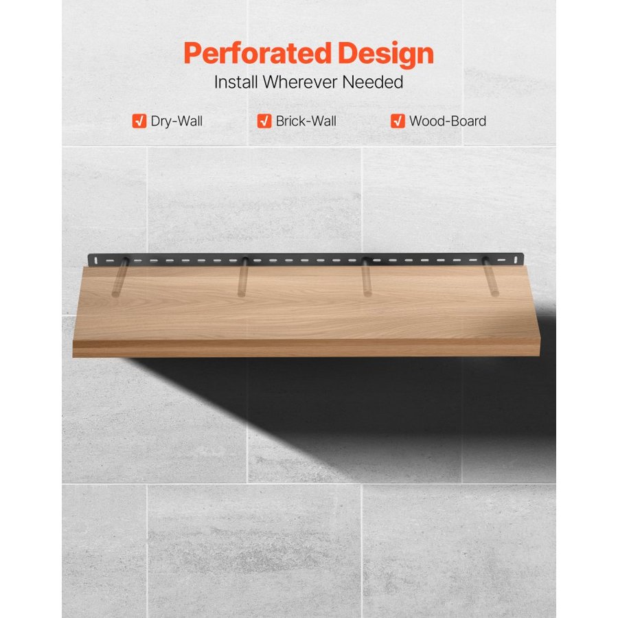 VEVOR Floating Shelf Bracket – 230 lbs, 43x6.2x1.5 Inch