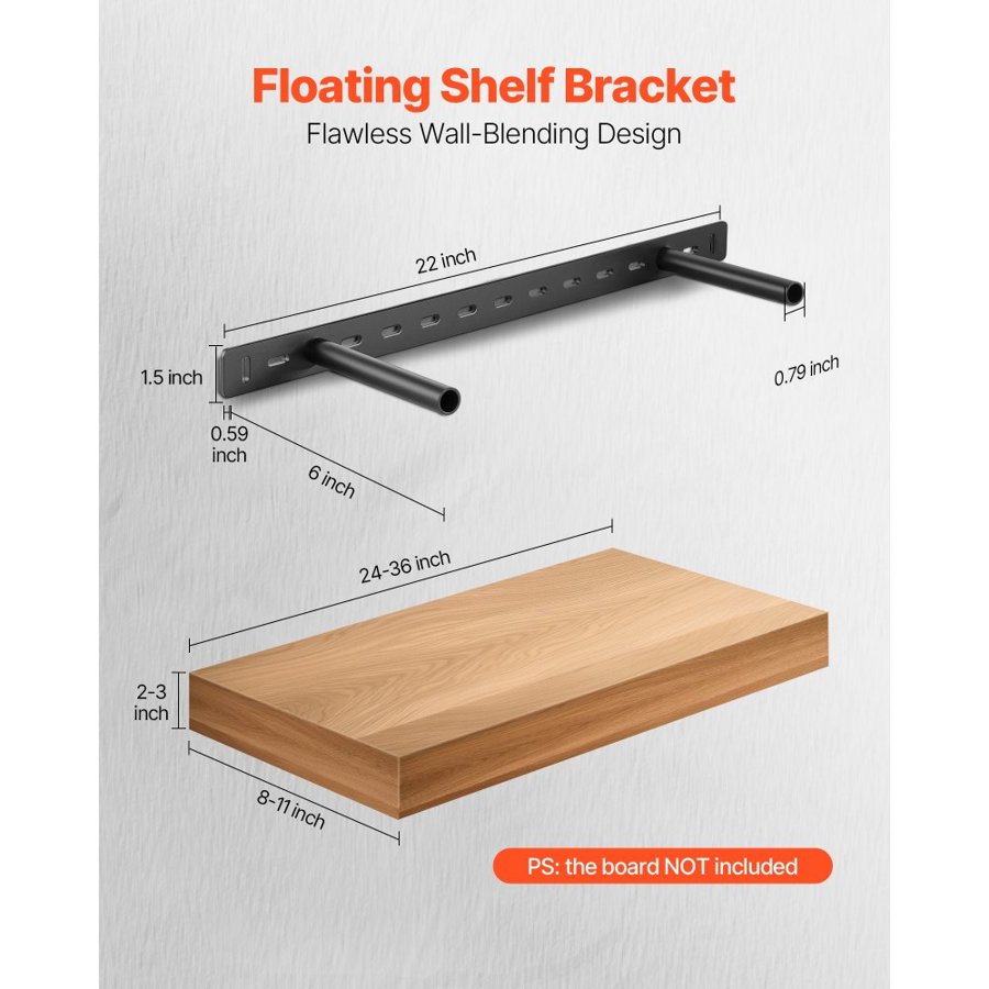 VEVOR Floating Shelf Concealed Brackets - 22 Inch,150 Lbs
