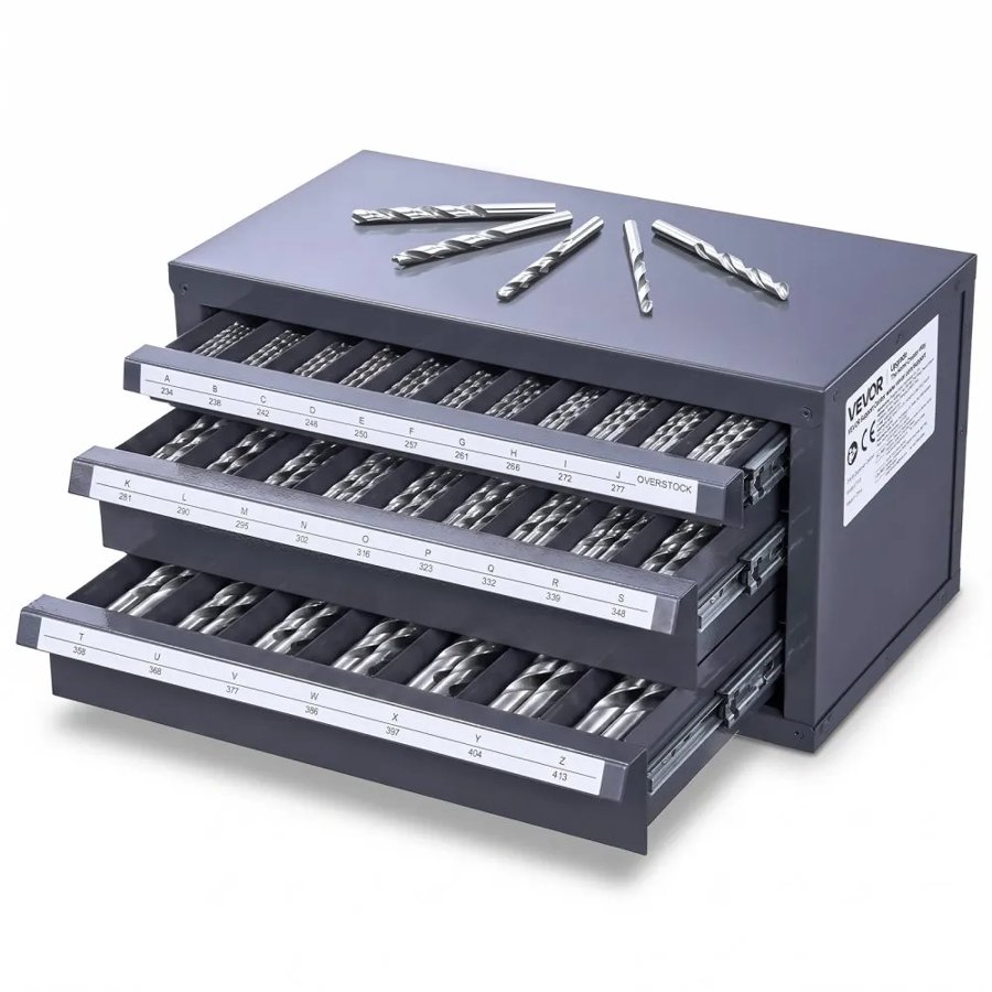 VEVOR Drill Bit Dispenser Cabinet, Three-Drawer Drill Bit Organizer Cabinet for A to Z, Steel Drill Dispenser Organizer Cabinet with Labels, Stackable Drill Dispenser for Drill Bit Storage