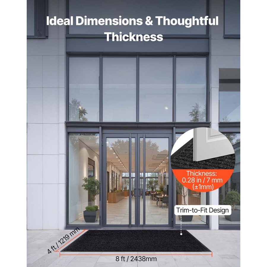 VEVOR Outdoor Front Door Mats –  8 x 4 ft , 14℉–122℉