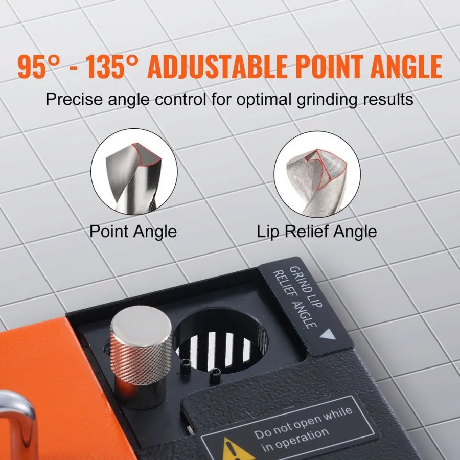 VEVOR Drill Bits Sharpener, MR-13A Drill Bits Grinder Sharpener 3-13mm, 95° to 135° Point Angle Adjustable Drill Bit Re-Sharpener, Portable Sharpening Machine with 11 Collets, CBN & SDC Wheel