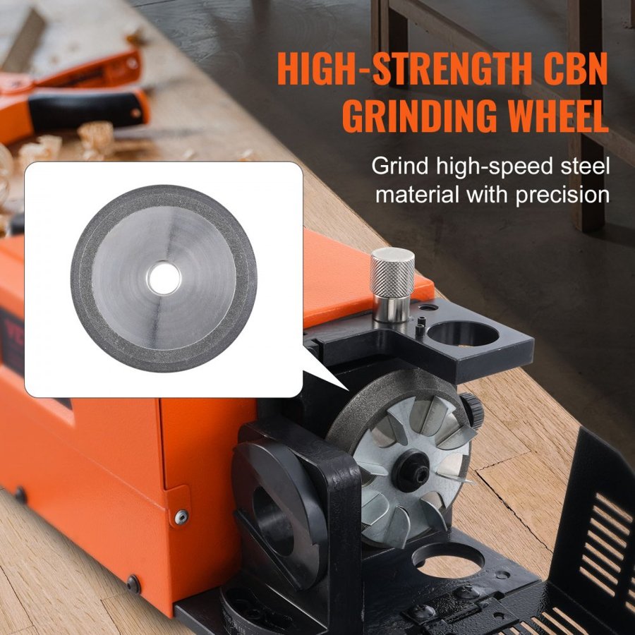 VEVOR Drill Bits Sharpener, MR-13A Drill Bits Grinder Sharpener 3-13mm, 95° to 135° Point Angle Adjustable Drill Bit Re-Sharpener, Portable Sharpening Machine with 11 Collets, CBN & SDC Wheel