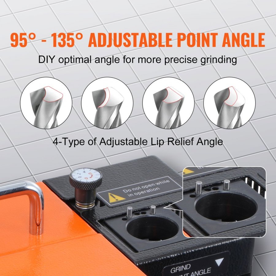 VEVOR MR-13B Drill Bits Sharpener 3-13mm Bits Grinder Sharpener with 11 Collets