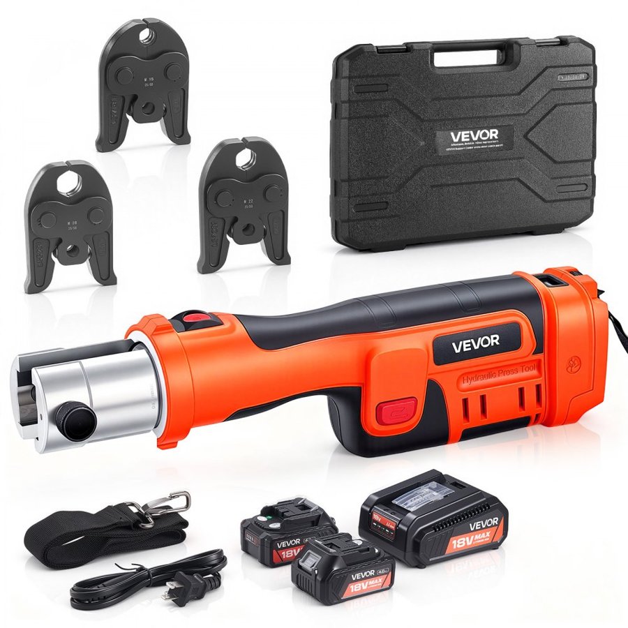 VEVOR Electric Pipe Crimper – 18V, 32 kN, M15/M22/M28