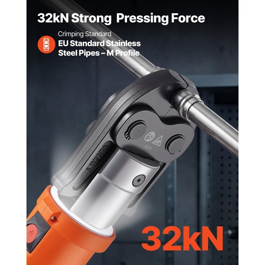 VEVOR Electric Pipe Crimper – 18V, 32 kN, M15/M22/M28