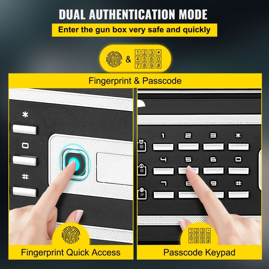 VEVOR Safe Box, 60 L Money Safe with Fingerprint Lock and Digital Keypad, Fireproof Home Safes with A Removable Shelf, Wall-Mounted Security Safe for Cash, Watch, Passport, Document, Black