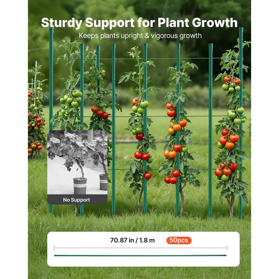 VEVOR Garden Stakes for Plants – 70.87 Inch, 50 Pack