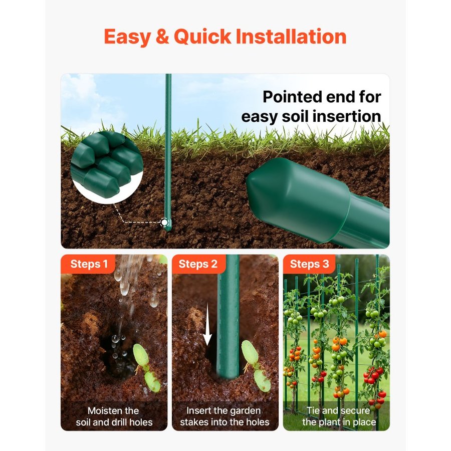 VEVOR Garden Stakes for Plants – 70.87 Inch, 50 Pack