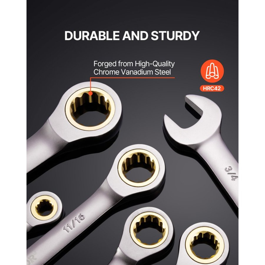 VEVOR Combination Ratcheting Wrench Set – 24 Pc SAE & Metric